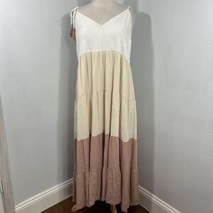 Wishlist Long Maxi Dress Womens S Tiered‎ Colorblock Empire Romantic Summer